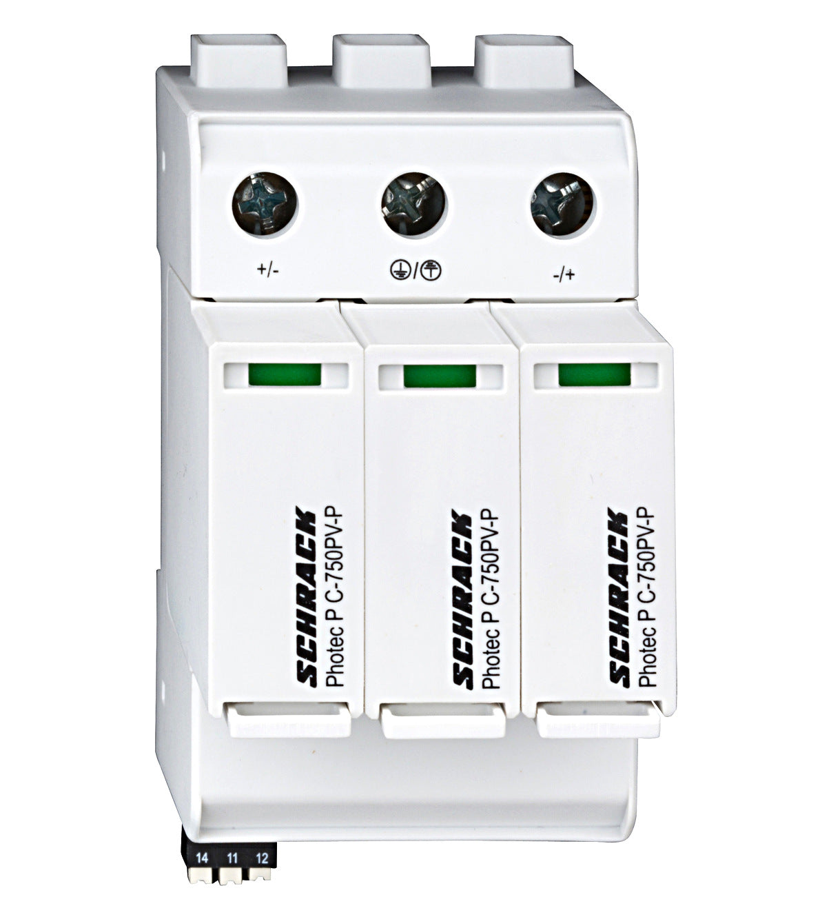 PV розрядник класу 2 (C), 1500VDC, Iimp 20kA, додатковий контакт