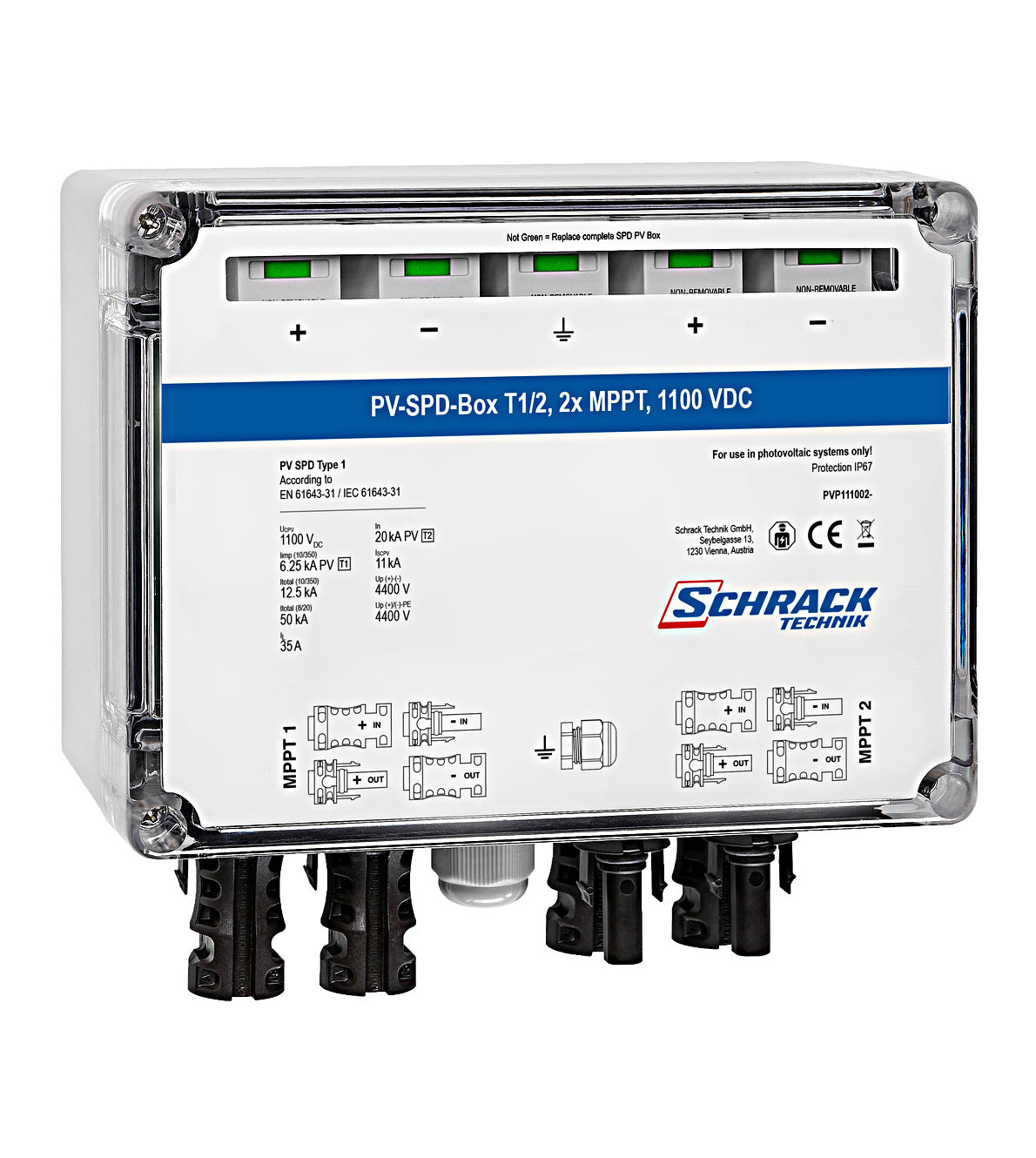 PV-SPD-Box T1/2, 2x MPPT, 1100VDC