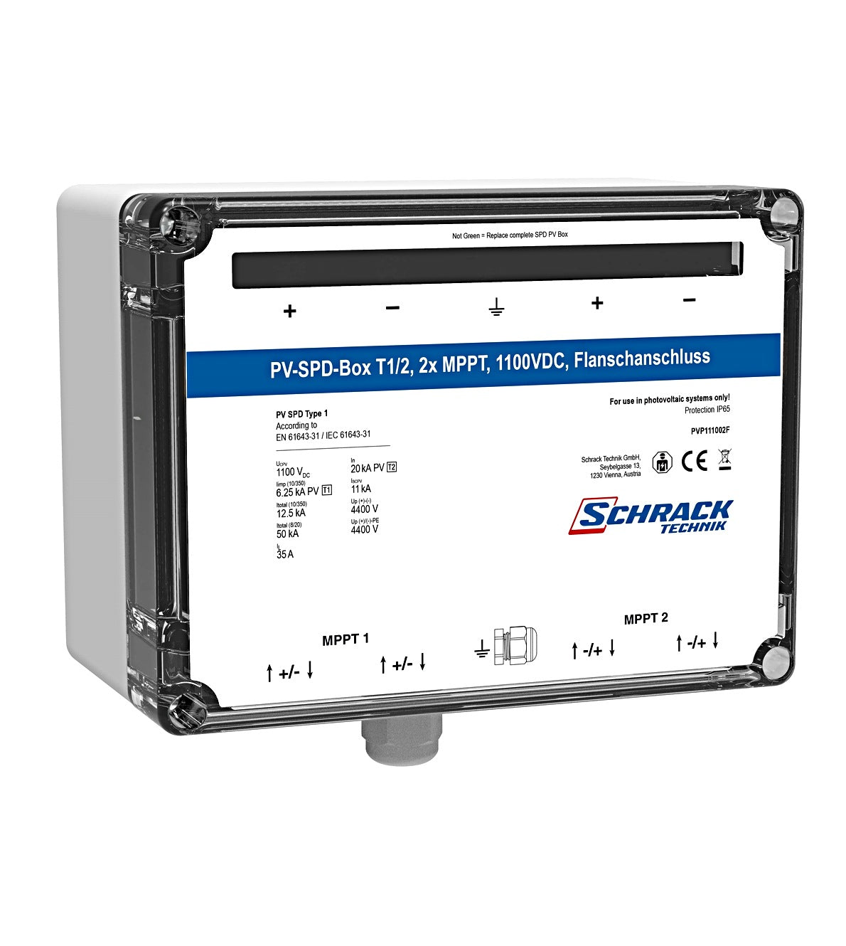 PV-SPD-Box T1/2, 2x MPPT, 1100VDC, швидке з'єднання